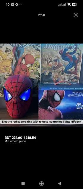 Spiderman Electric red superb ring with remote controlled lights 